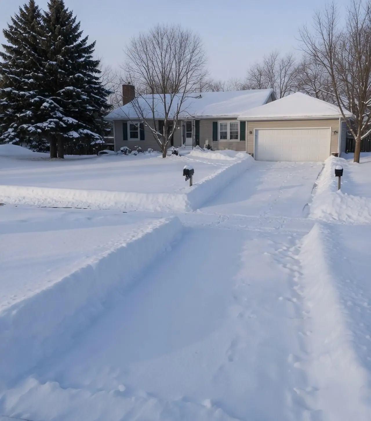 Sample photo: driveway buried in fresh snow
